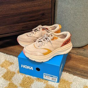 Hoka Bondi Suede Shifting Sand